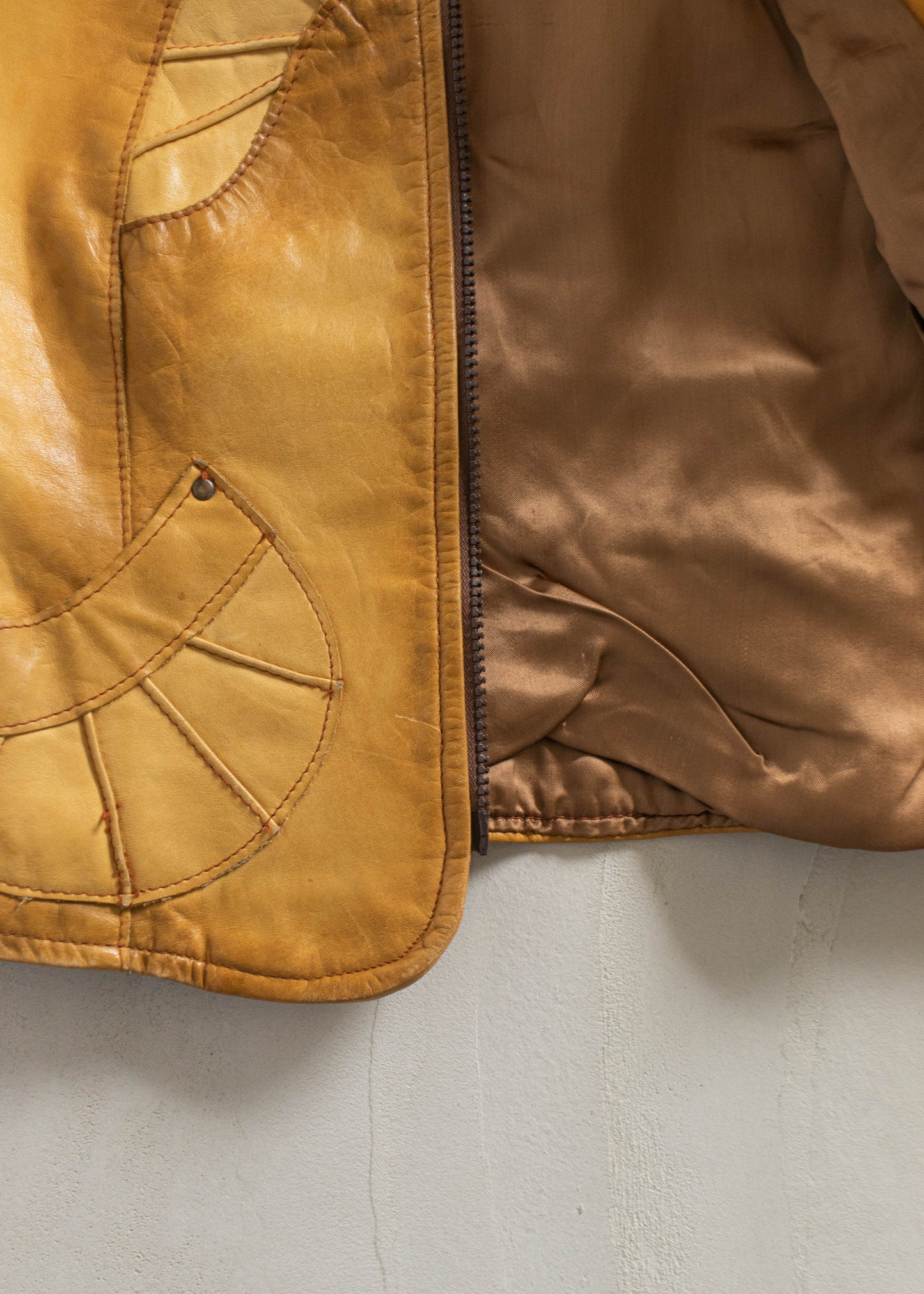 1970s Adam & Eve Sunrise Leather Jacket Size 2XS/XS