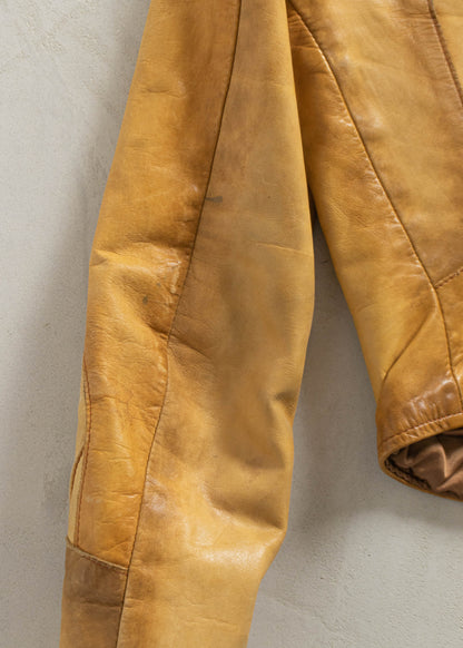 1970s Adam & Eve Sunrise Leather Jacket Size 2XS/XS