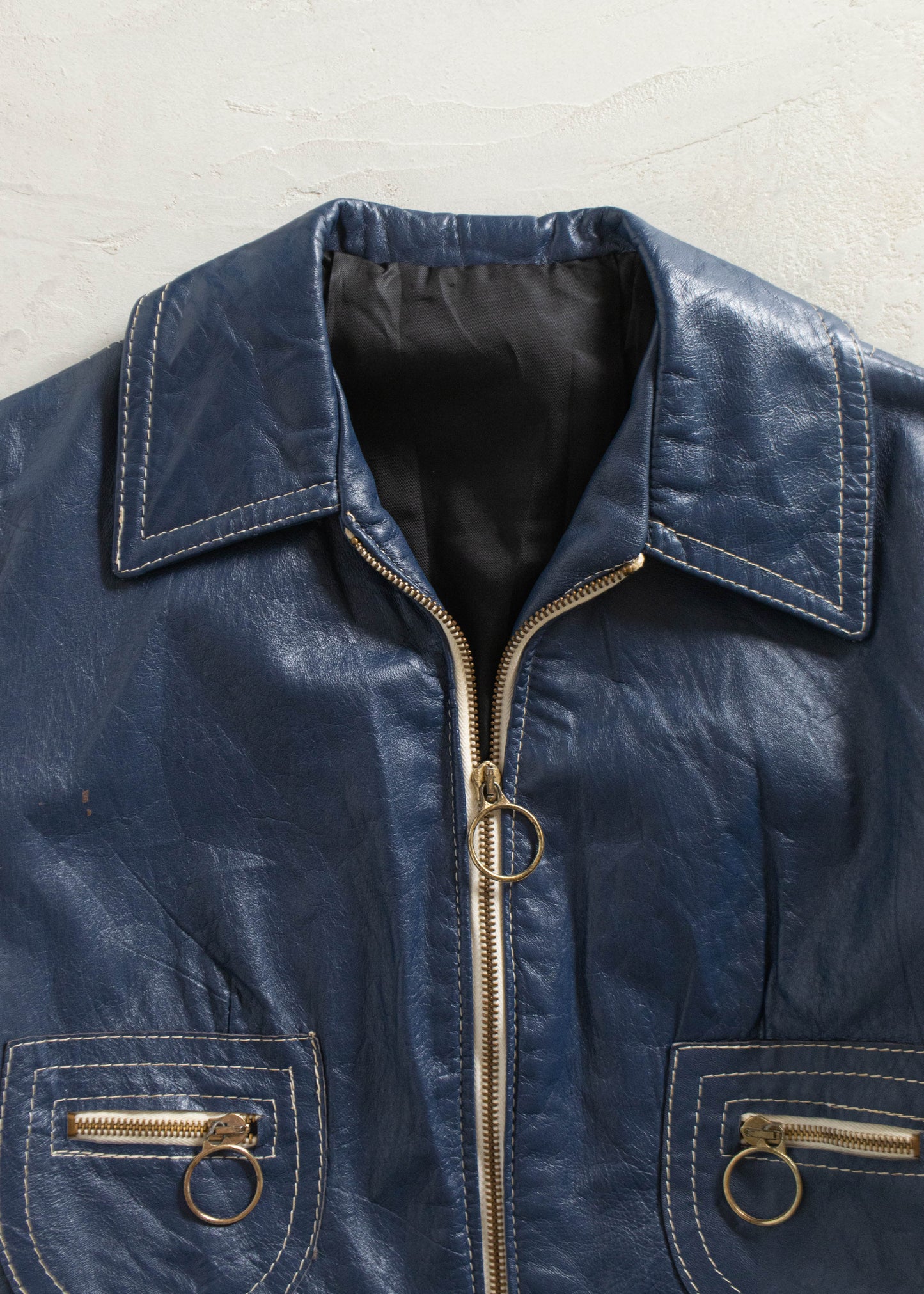 1970s Cropped Leather Jacket Size 2XS/XS