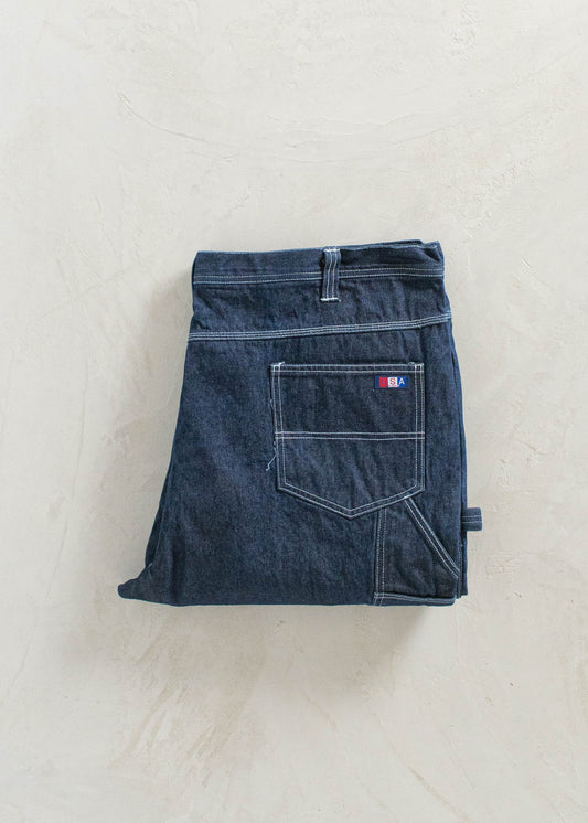Vintage 1980s USA Works Deadstock Denim Carpenter Pants Size Women's 42 Men's 44