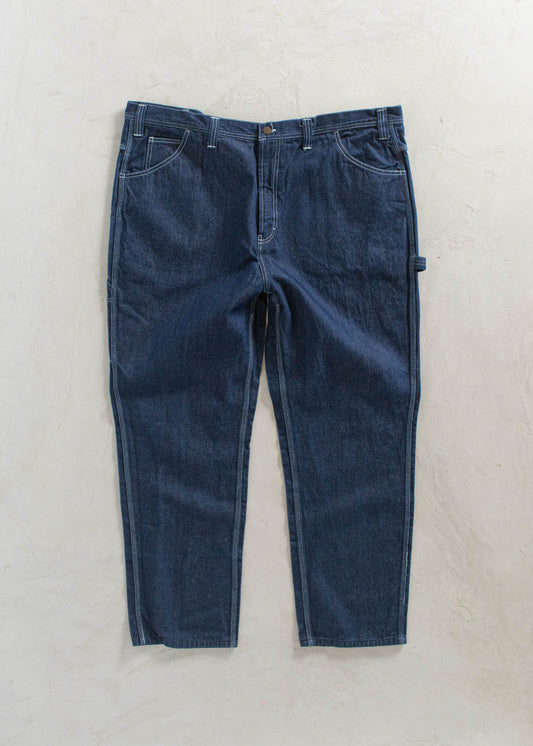 Vintage 1980s USA Works Deadstock Denim Carpenter Pants Size Women's 42 Men's 44