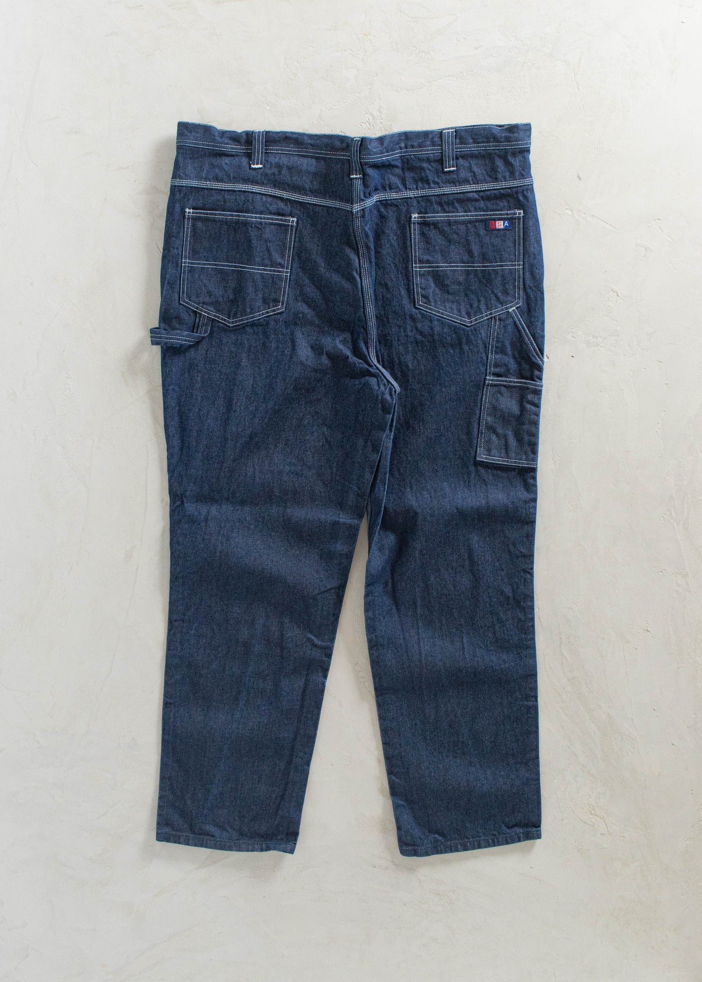 Vintage 1980s USA Works Deadstock Denim Carpenter Pants Size Women's 42 Men's 44