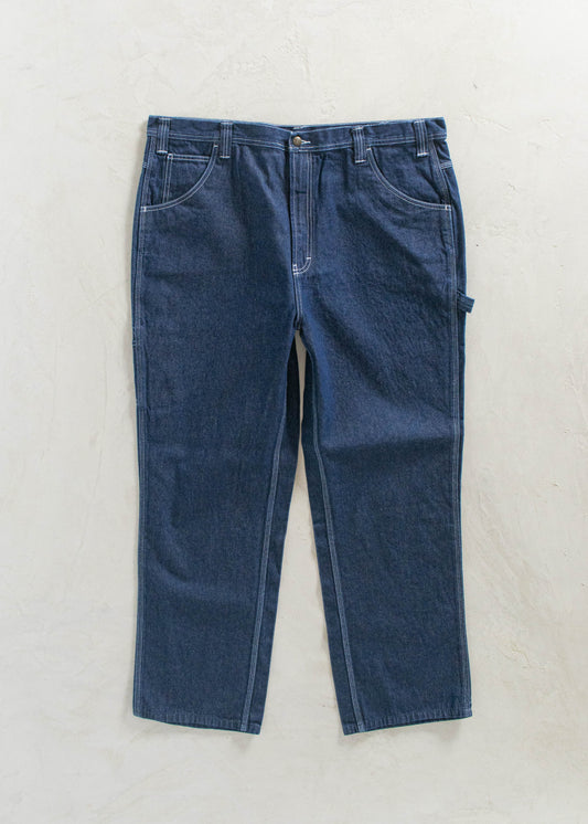 1980s USA Works Deadstock Denim Carpenter Pants Size Women's 40 Men's 42