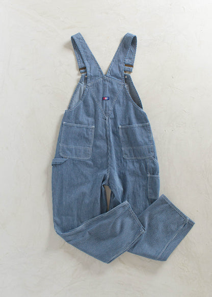 1980s USA Works Deadstock Hickory Stripes Overalls Size L/XL