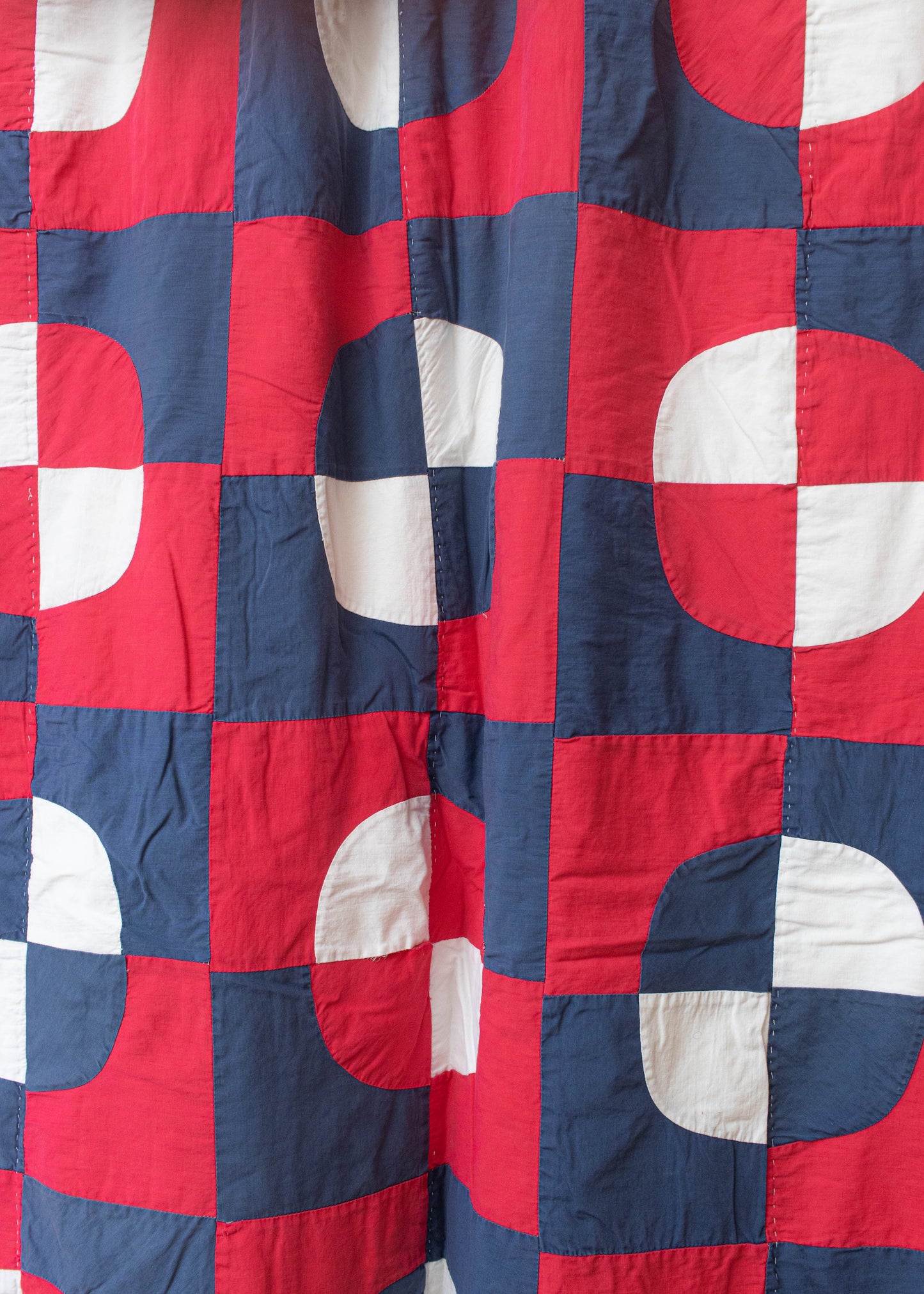 Vintage Patchwork Geometric Pattern Quilt Blanket Size Twin