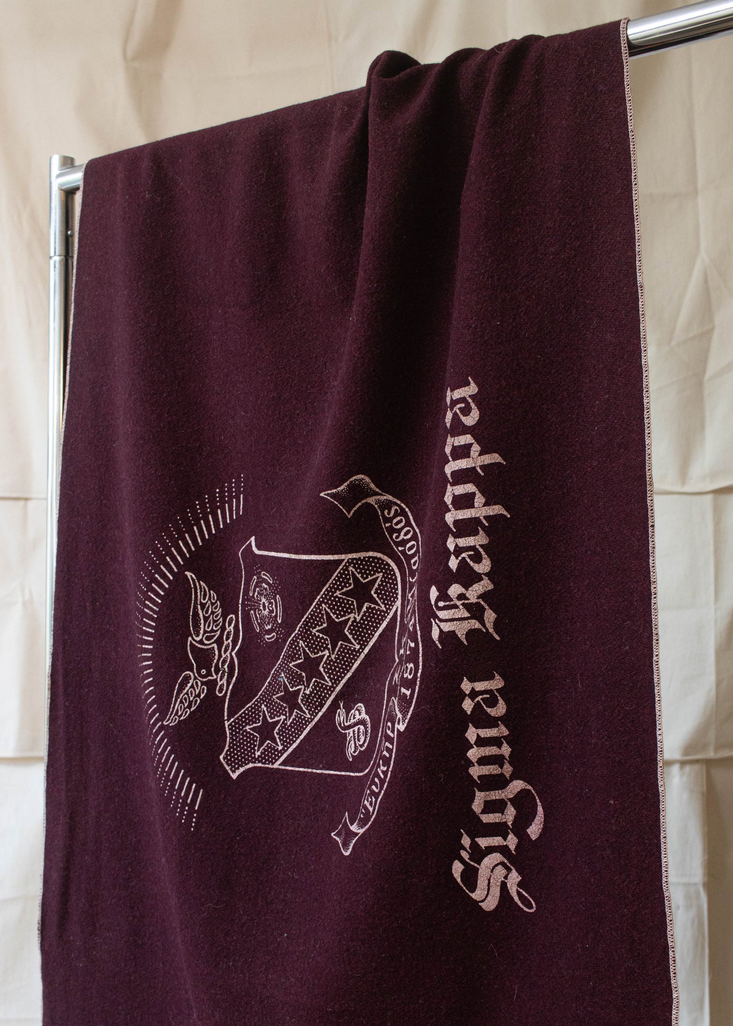 Vintage Sigma Kappa Sorority Wool Throw Blanket