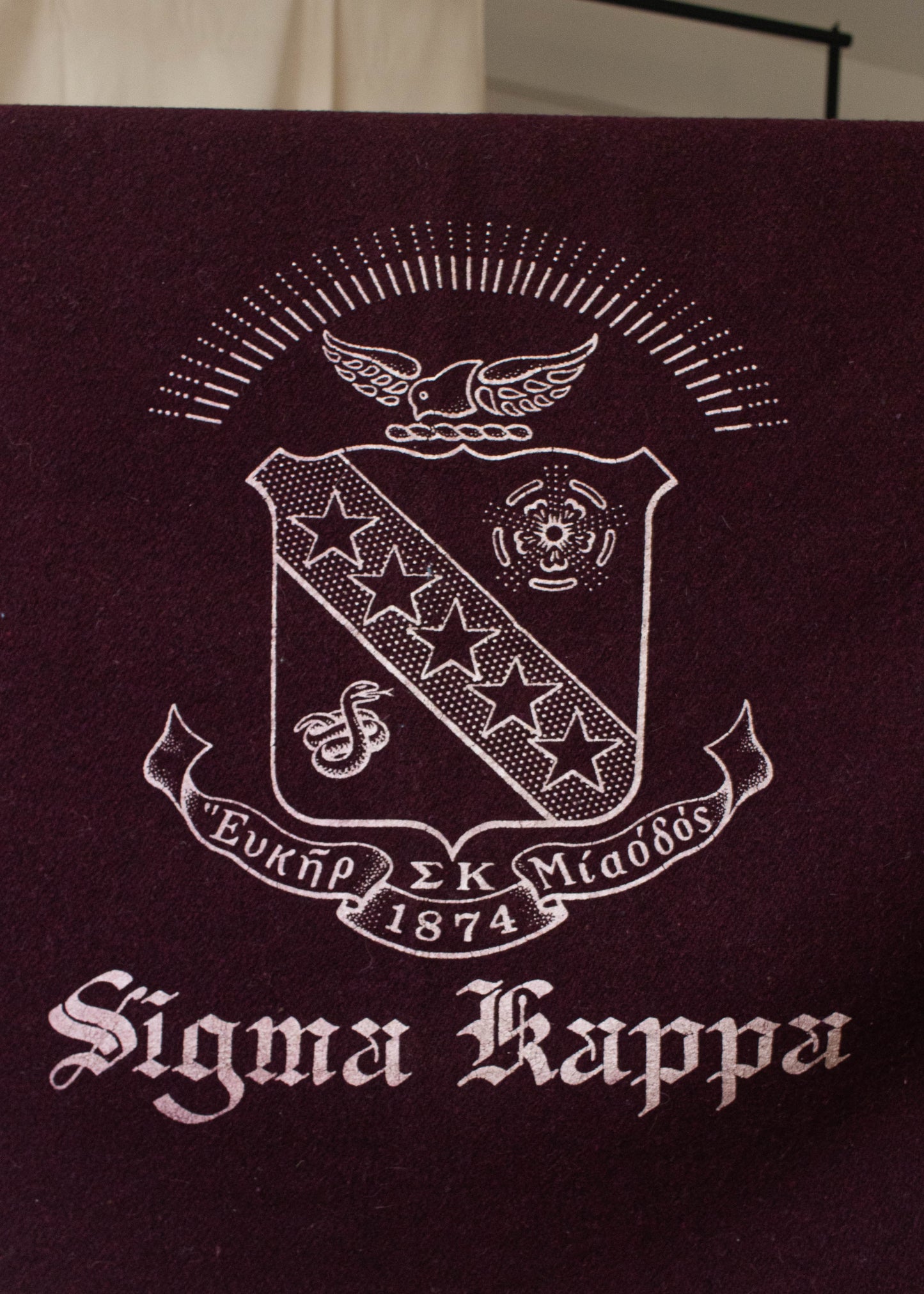 Vintage Sigma Kappa Sorority Wool Throw Blanket