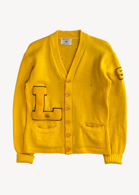 Vintage 1960s Robert Bruce "L" Varsity Letterman Wool Cardigan Size XS/S