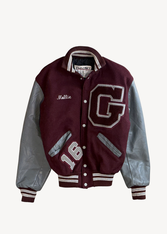 Vintage 1990s DeLong "McGhee Genoa Soccer" Varsity Letterman Jacket Size M/L