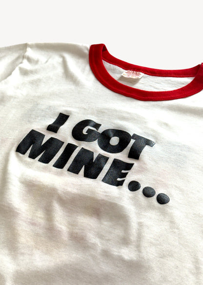 Vintage 1980s Japan Camera "I Got Mine Back in 1 Hour" Ringer T-Shirt Size M/L