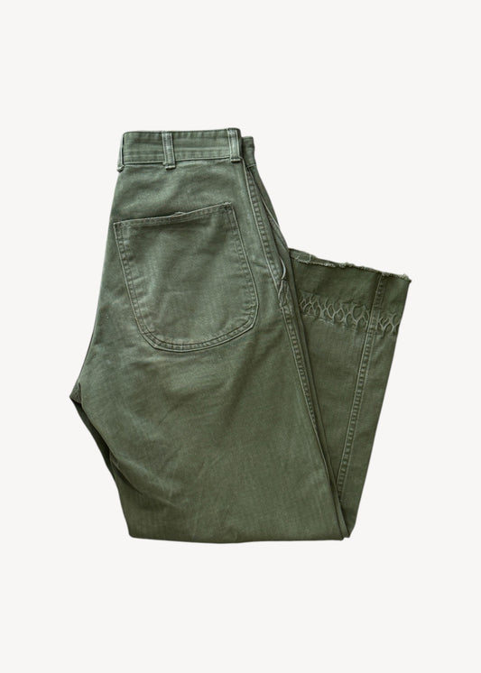 1950s USMC Herringbone Twill Military Pants Size Women's 26 / Men's 30