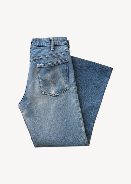 Vintage 1970s Levi's Orange Tab Flared Jeans Size Women's 27 / Men's 30