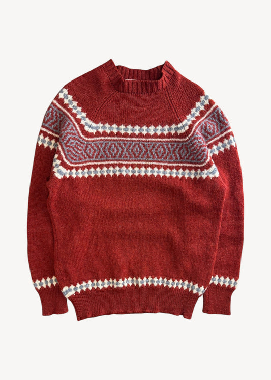 Vintage 1970s Simpsons Fair Isle Style Pullover Knit Size S/M