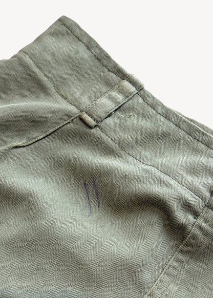 Vintage 1980s Herringbone Twill Military Shorts Size Women's 28 / Men's 30