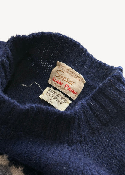 Vintage 1970s Simpsons Fair Isle Style Pullover Knit Size S/M