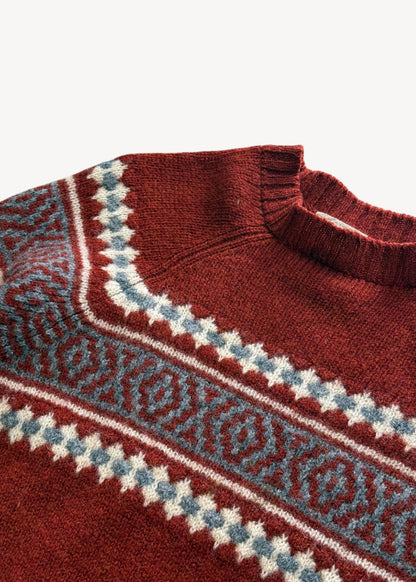 Vintage 1970s Simpsons Fair Isle Style Pullover Knit Size S/M