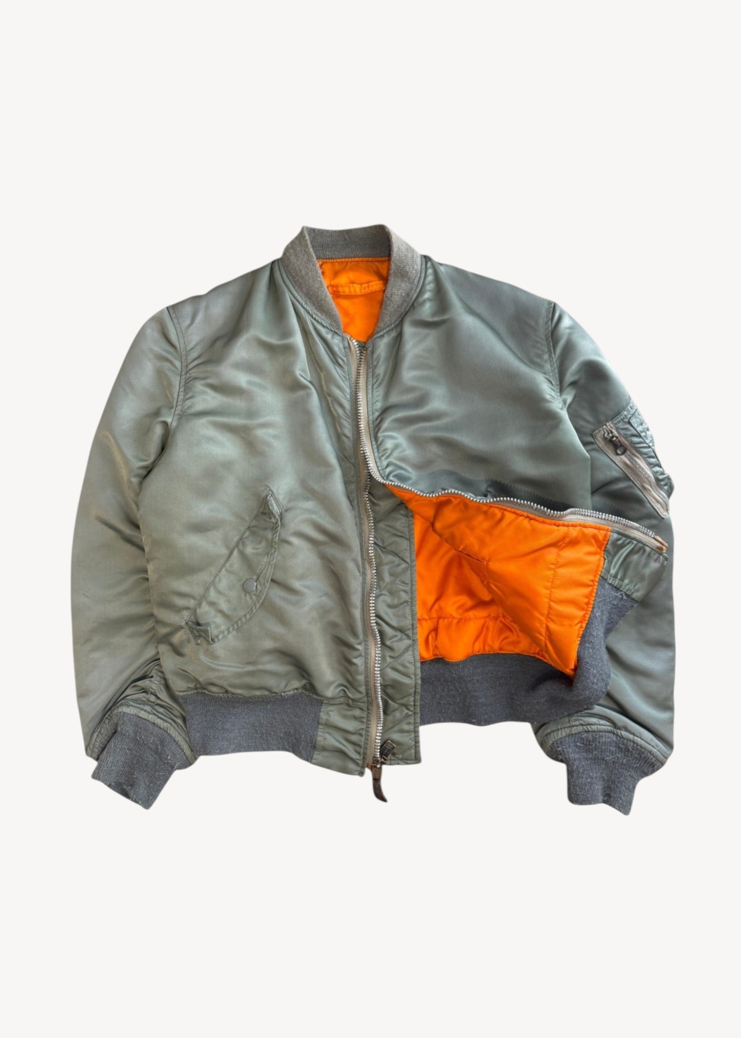 Vintage 1970s MA-1 Flyers Reversible Aviator Bomber Jacket Size M/L