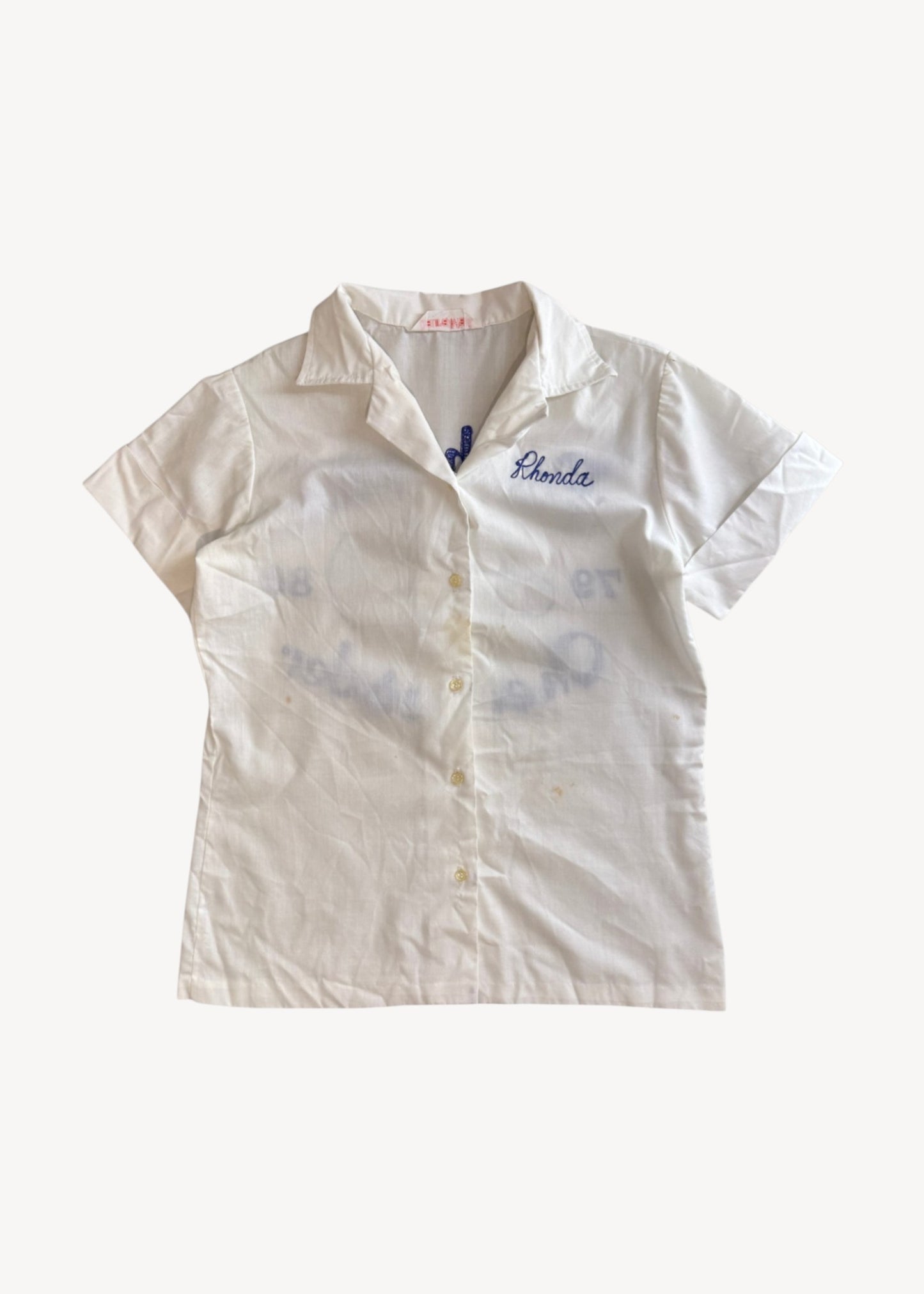Vintage 1979 "Freshman Cheerleader" Chainstitched Button Up Shirt Size XS/S