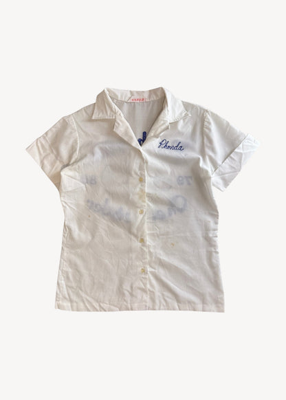 Vintage 1979 "Freshman Cheerleader" Chainstitched Button Up Shirt Size XS/S