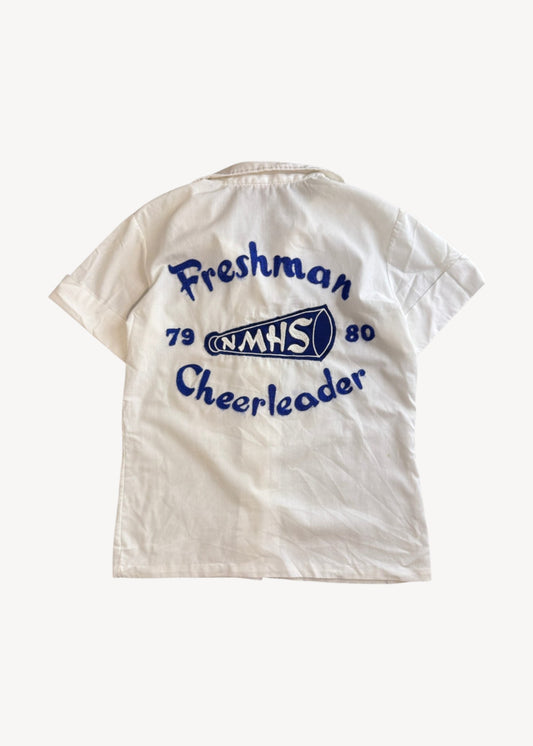 Vintage 1979 "Freshman Cheerleader" Chainstitched Button Up Shirt Size XS/S