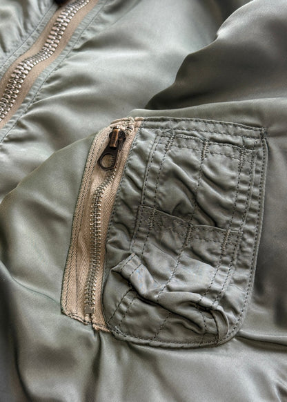 Vintage 1970s MA-1 Flyers Reversible Aviator Bomber Jacket Size M/L