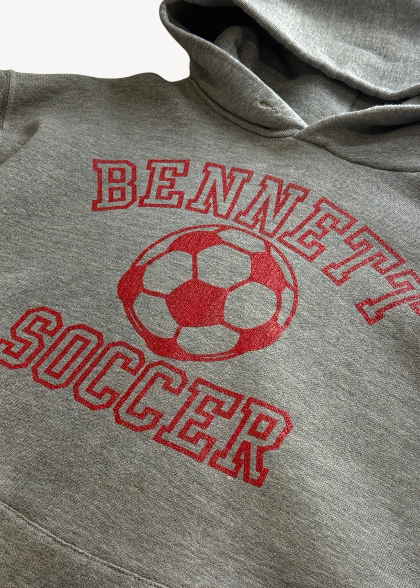 Vintage 1990s Russell Athletic "Bennett Soccer" Hooded Sweatshirt Size M/L