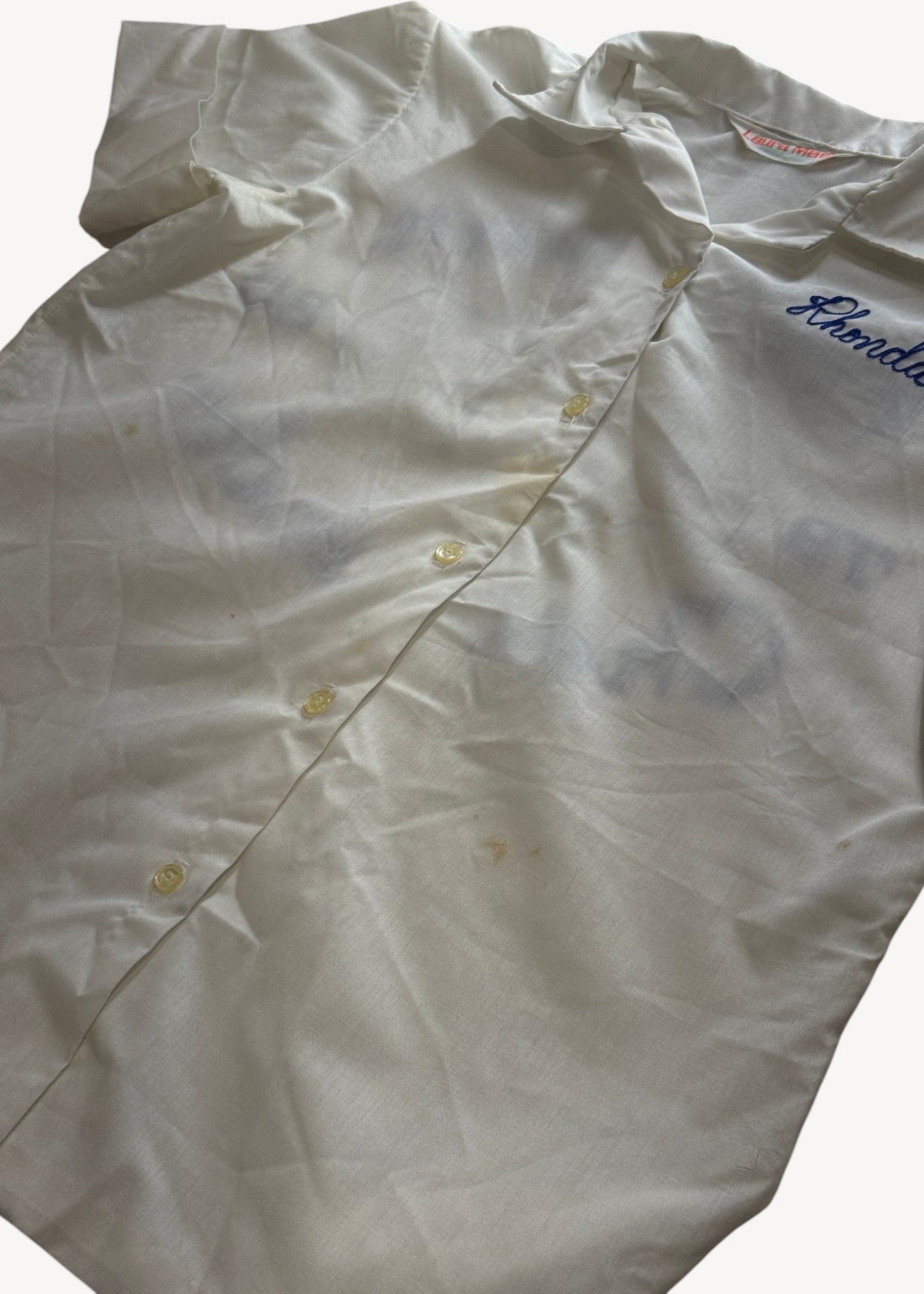 Vintage 1979 "Freshman Cheerleader" Chainstitched Button Up Shirt Size XS/S