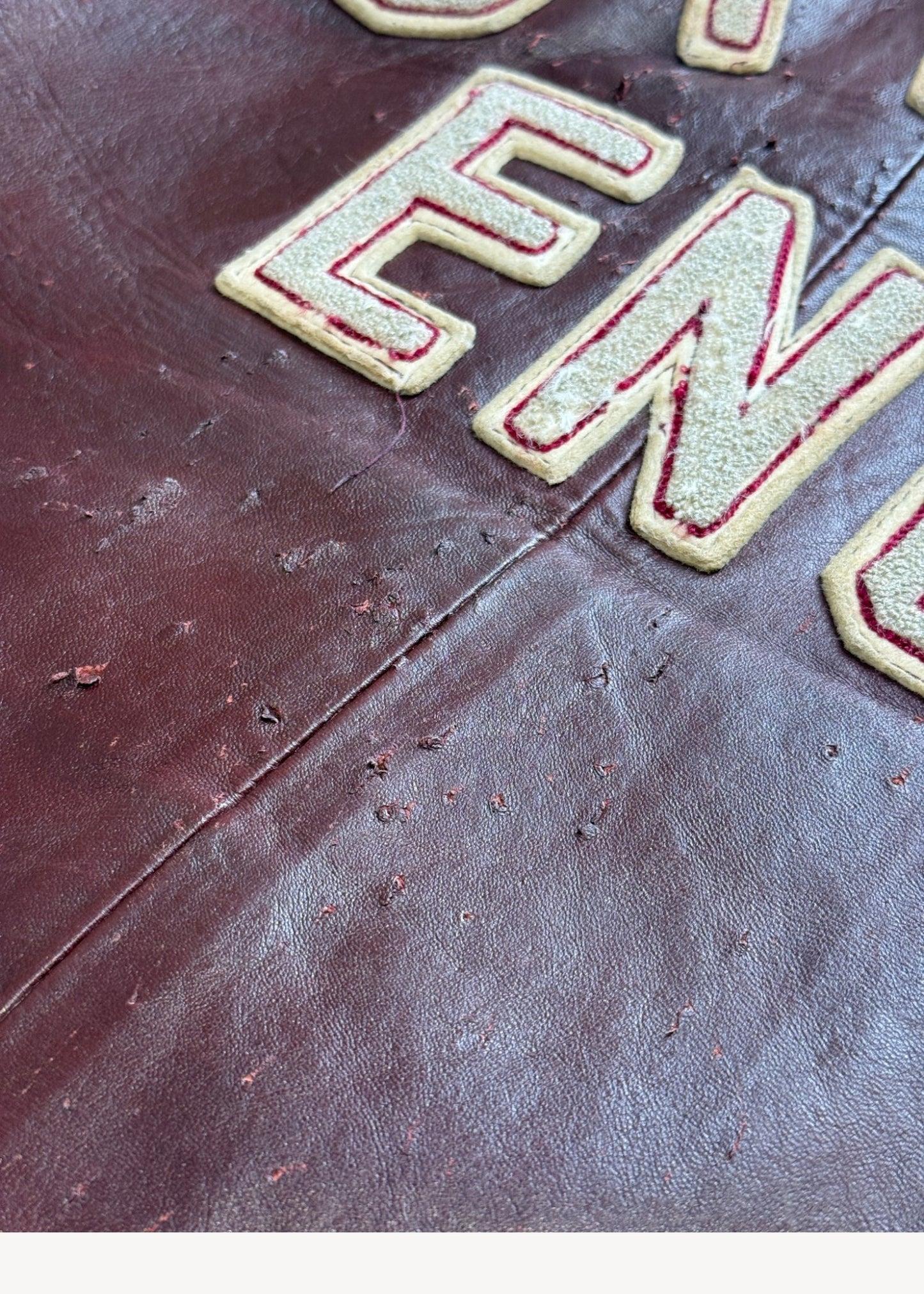 Vintage 1980s Centennial College "Civil Engineering" Leather Varsity Jacket Size S/M