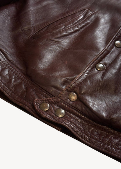 Vintage 1980s Centennial College "Civil Engineering" Leather Varsity Jacket Size S/M