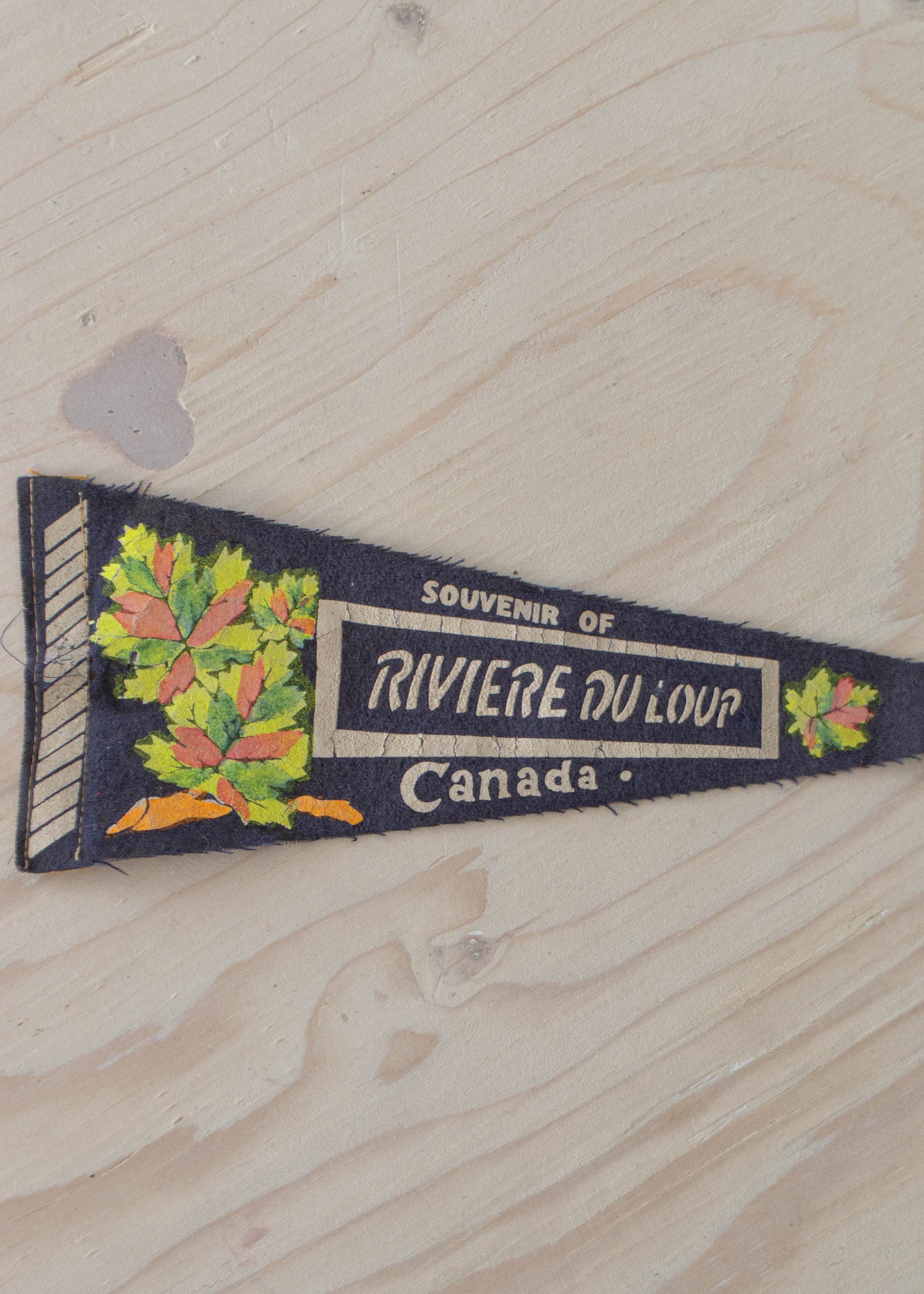 1970s Riviere Du Loup Canada Pennant Flag