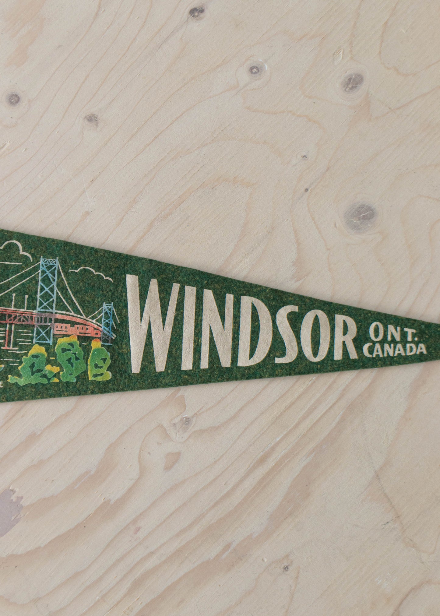 1970s Windsor Ontario Canada Pennant Flag