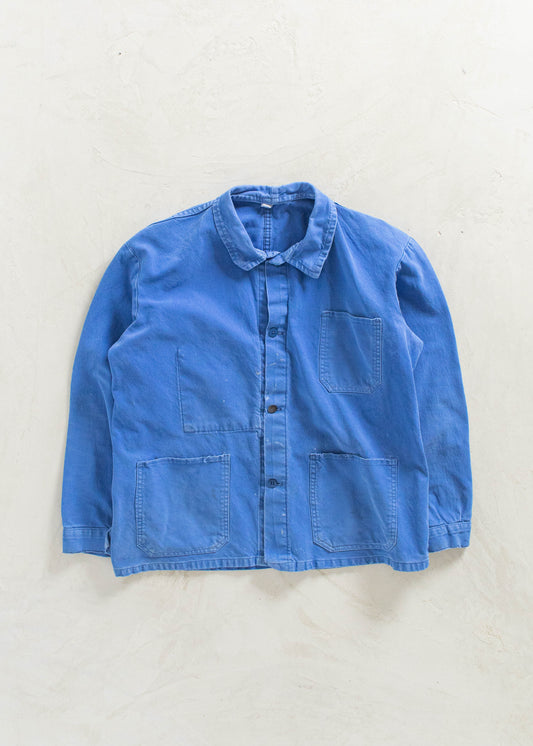 Vintage 1980s Techwear Bleu de Travail French Workwear Chore Jacket Size L/XL