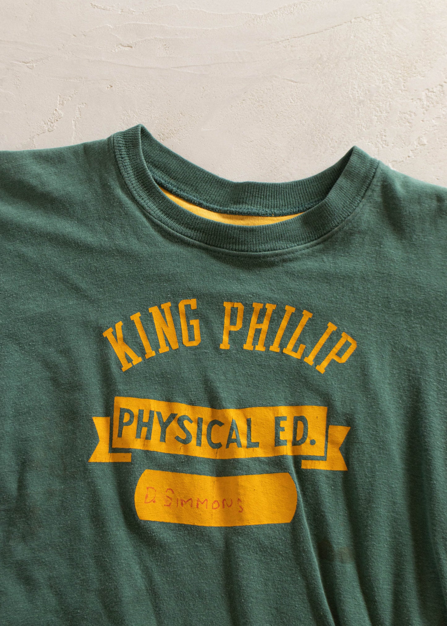 1960s Champion Blue Bar King Philip Double Layer T-Shirt Size S/M