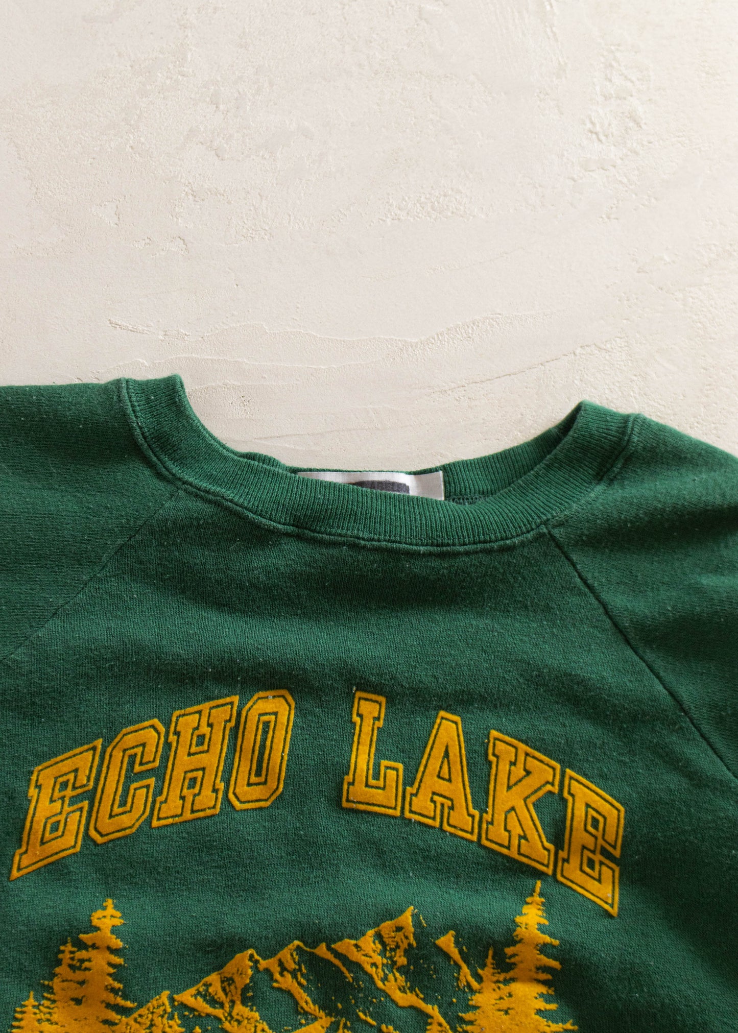 1980s Champion Echo Lake Flocked Letter Raglan Sweatshirt Size M/L
