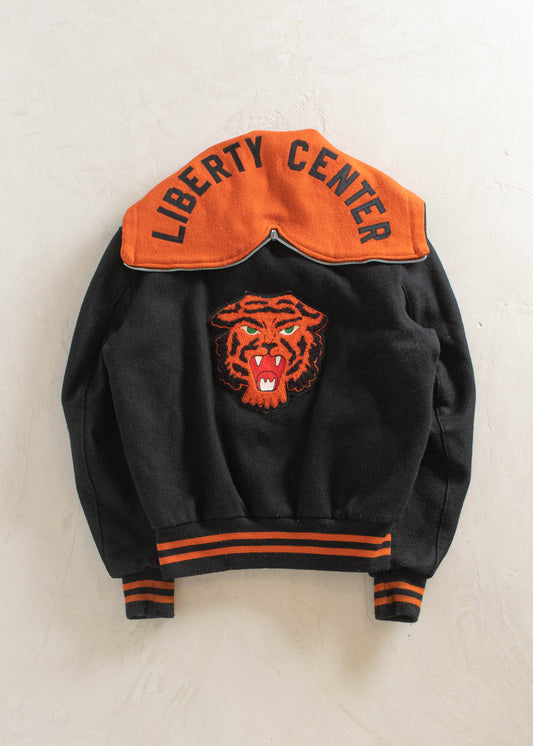 1980s DeLong Liberty Center Cheerleading Varsity Jacket Size M/L