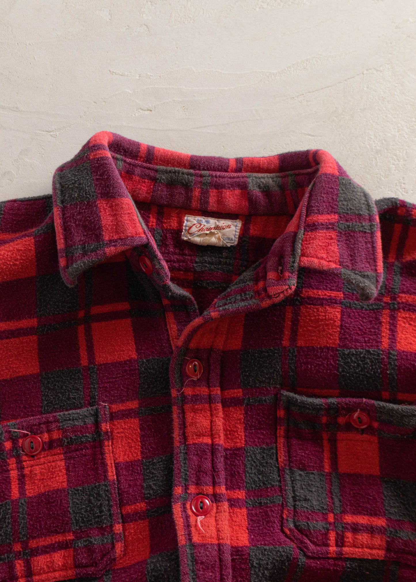 1980s Champion Flannel Button Up Size L/XL