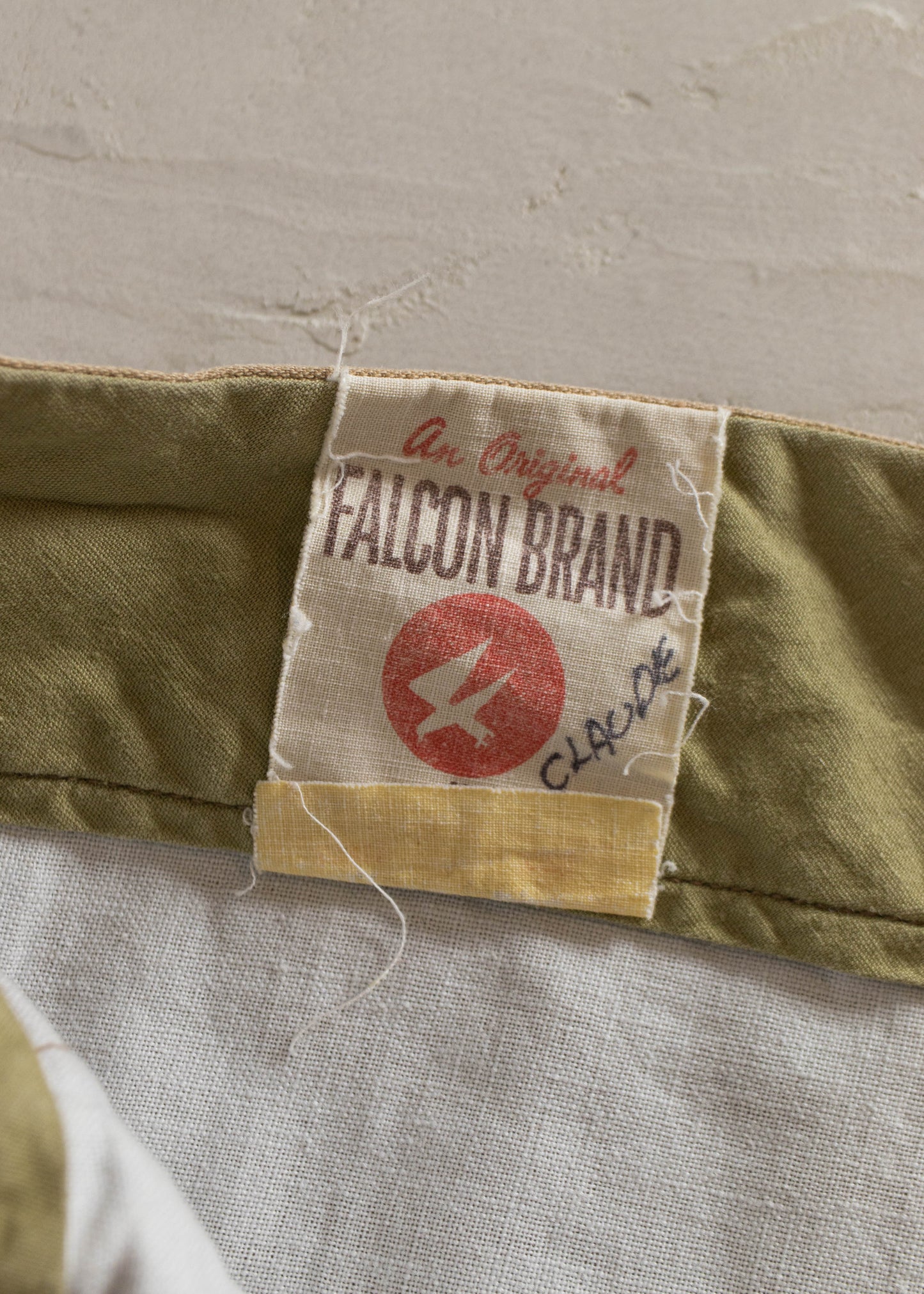 1970s Falcon Brand Military Cotton Twill Trousers Size Women's 30 Men's 32