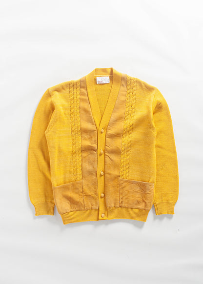 Vintage 1980s Shelby Wool and Suede Cardigan Size M/L