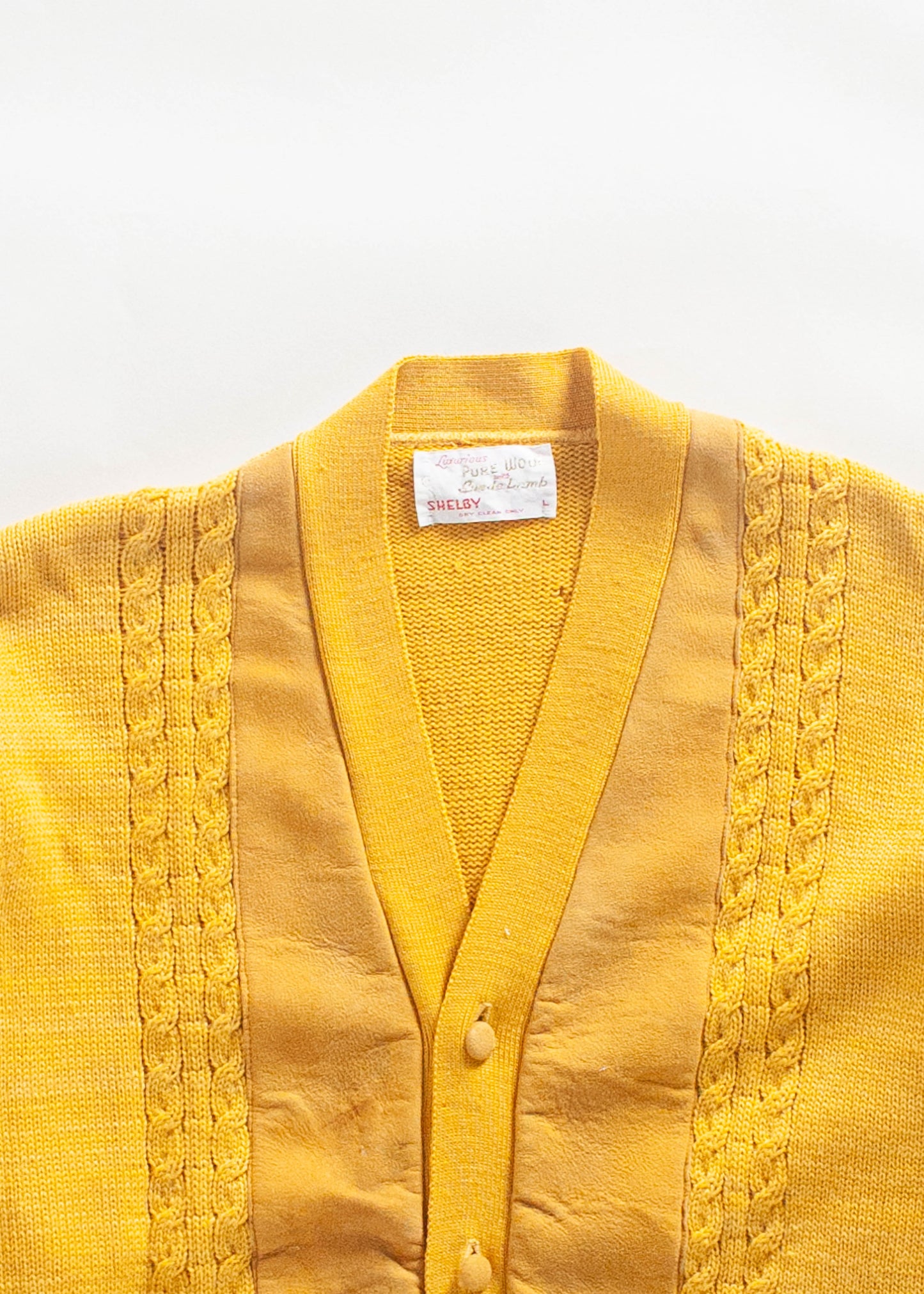 Vintage 1980s Shelby Wool and Suede Cardigan Size M/L