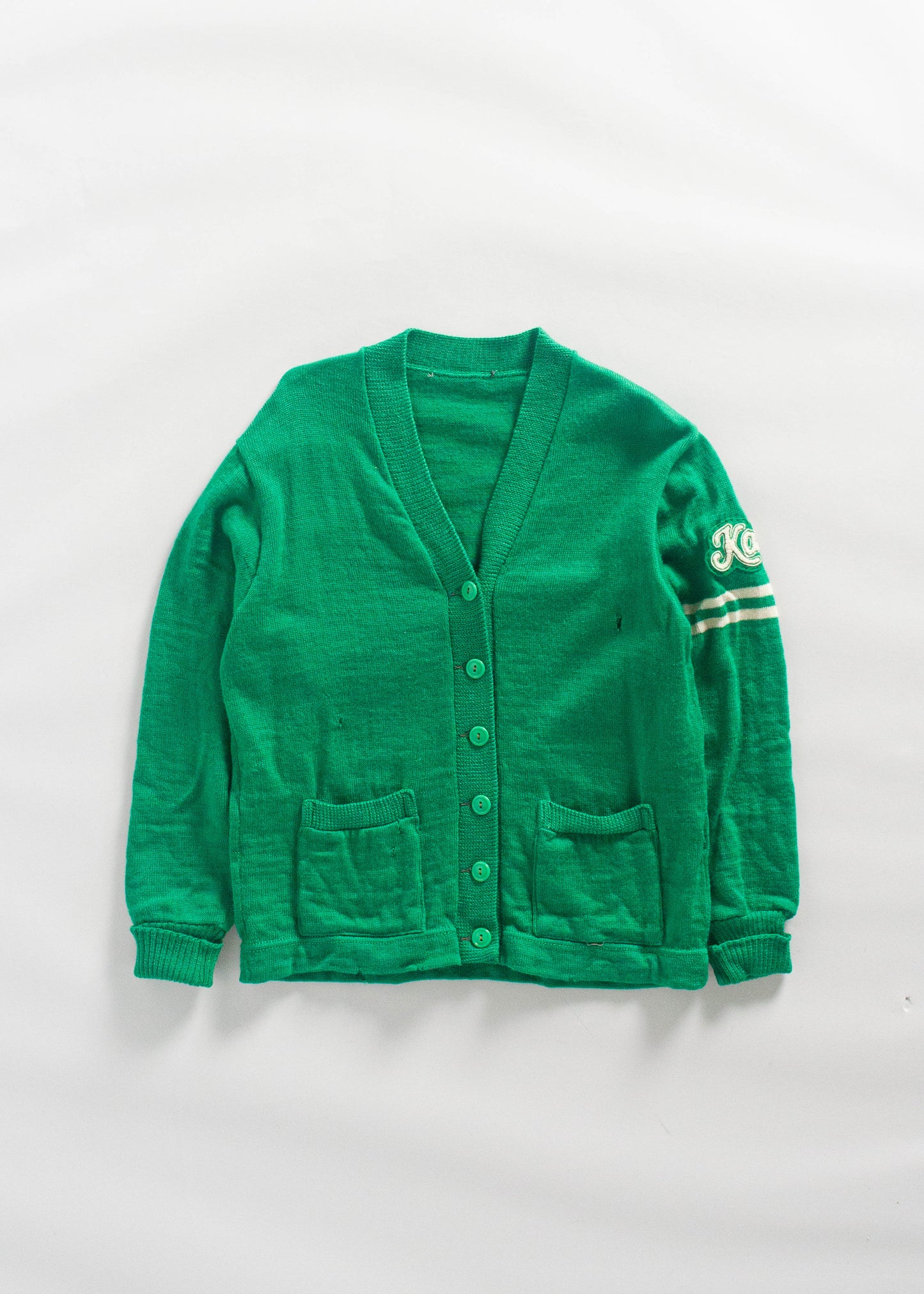 Vintage 1960s "Karen" Varsity Letterman Wool Cardigan Size S/M