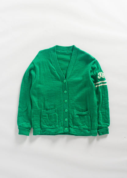 Vintage 1960s "Karen" Varsity Letterman Wool Cardigan Size S/M