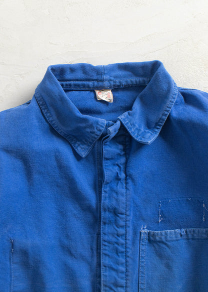 Vintage 1980s Bleu de Travail French Workwear Chore Jacket Size S/M