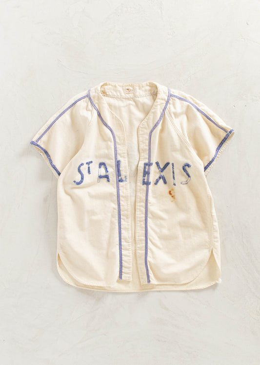Vintage 1960s "St-Alexis" Wool Baseball Jersey Size L/XL