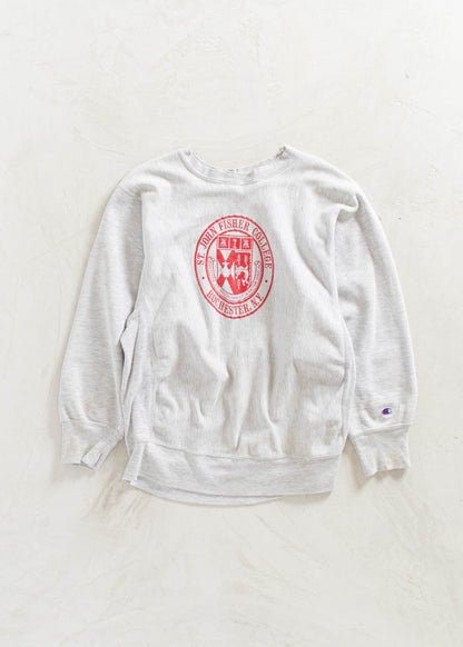 Vintage 1980s Champion "St-John Fisher College" Reverse Weave Warmup Sweatshirt Size M/L