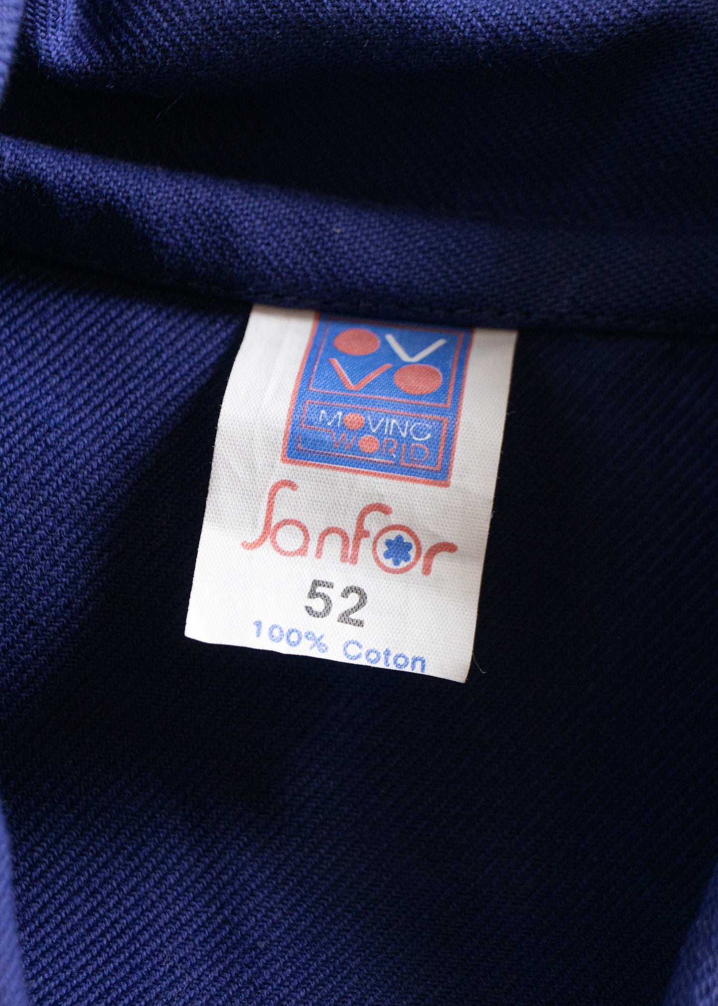 Vintage 1970s Deadstock Bleu de Travail French Workwear Chore Jacket Size L/XL