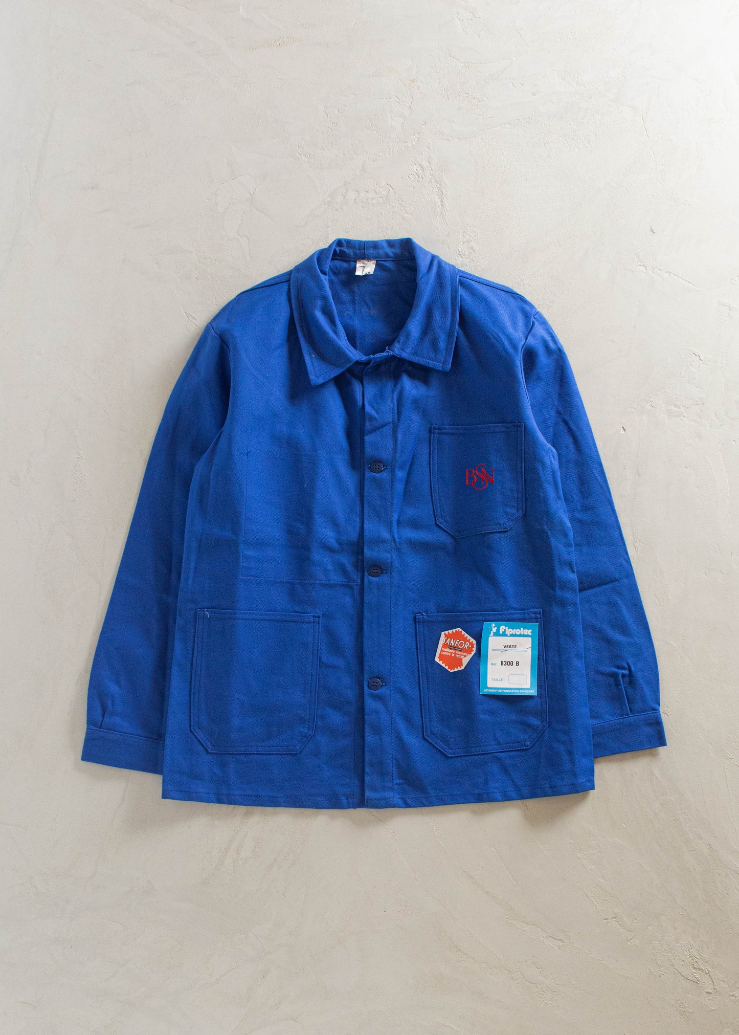 1970s Deadstock Sanforized French Workwear Chore Jacket Size M/L