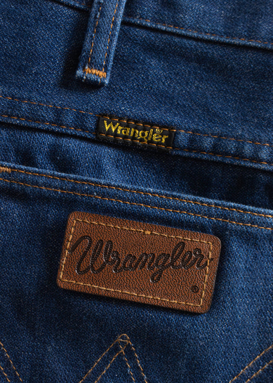 1980s Wrangler Darkwash Flare Jeans Size Women's 30 Men's 32