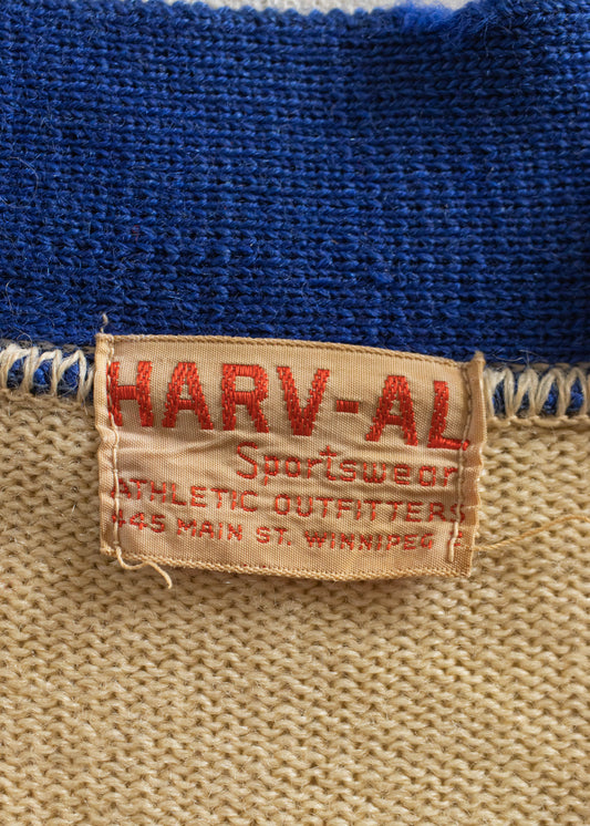 1980s Har-Al Sportswear Wool Varsity Cardigan Size S/M
