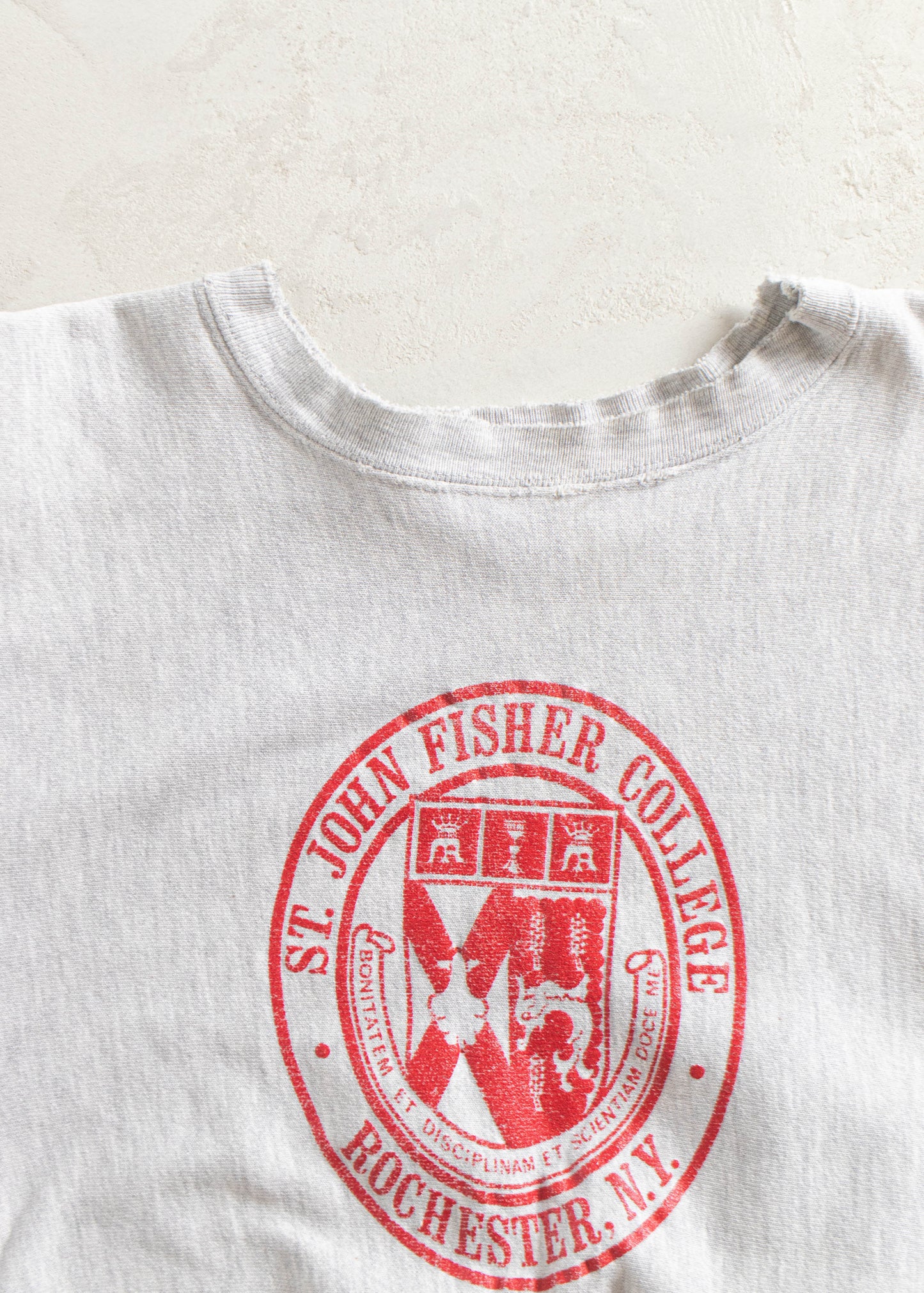 Vintage 1980s Champion "St-John Fisher College" Reverse Weave Warmup Sweatshirt Size M/L