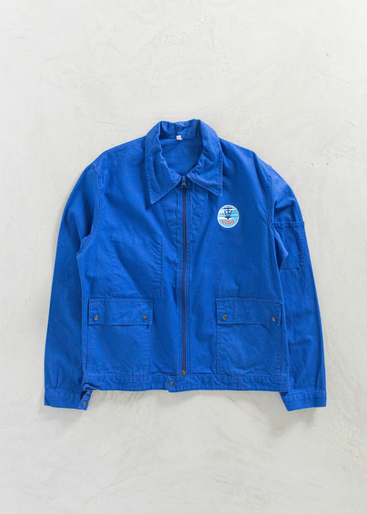 Vintage 1980s Vittel Bleu de Travail French Workwear Chore Jacket Size L/XL